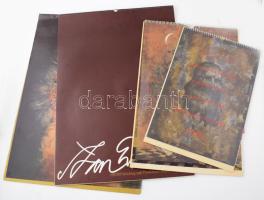 cca 1975-1985 5 db nagy méretű Szász Endre által illusztrált fali naptár, 50x70 cm