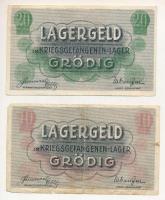 Ausztria / Grödig / hadifogolytábor ~1915. 10h + 20h T:F kis szakadások Austria / Grödig / POW camp ...