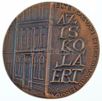 Szabó György (1947-) "Az iskoláért - ELTE Ságvári Endre Gyakorló Iskola" egyoldalas bronz emlékérem (~93-94mm) T:XF
