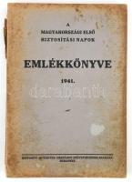 A magyarországi első biztosítási napok emlékkönyve 1941. Bp., Biztosító Intézetek Országos Szövetségének Kiadása. Kiadói papírkötés, sérült gerinc, kopottas állapotban.