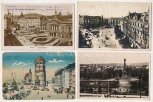 21 db régi külföldi város képeslap vegyes minőségben / 21 pre-1945 European town-view postcards in mixed quality