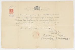 1907-1914 Marosvásárhelyi ügyvédi oklevél, hajtott