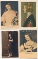 21 db régi képeslap és fotó vegyes minőségben: női portrék / 21 pre-1945 postcards and photos in mixed quality: portraits of women