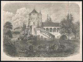 1866 A keresdi (Erdély) vár, Bethlen Gábor kastélya, fametszet Keleti G. rajza nyomán, megjelent a V...