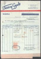 1944 Turóczy Gyula ásványolaj-, ásványolajipari termékek- és műszaki olajok nagykereskedése számla és fuvarlevél Ujvidékről feladva