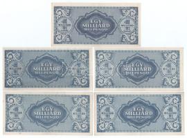 1946. 1.000.000.000MP (5x) T:XF-F szép papír, egyiken pici nyomdai festékfolt
Adamo P34