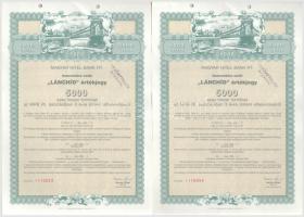 1991 Miskolc "Magyar Hitel Bank Rt. 'Lánchíd' értékjegy" 5000Ft-ról, bélyegzésekkel, lyukasztásokkal érvénytelenítve (2x) sorszámkövetők T:AU