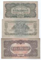 1944. 20P + 50P + 100P "A Vöröshadsereg Parancsnoksága" + 1946. 50.000AP + 100.000AP + 500...