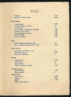 cca 1935 A budapesti Grand Hotel Hungaria Szálló kétlapos, kihajtható angol nyelvű étlapja dekoratív...