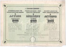 Budapest 1923. "Mezőgazdasági Ipar-Részvénytársaság" 5 részvénye 1000K-ról, három nyelven, szárazpecséttel, bélyegzéssel + 1929. "Részvénytársaság Villamos és Közlekedési Vállalatok Számára" részvénye 100P-ről, szelvényekkel, bélyegzéssel és szárazpecséttel T:F