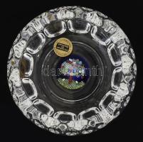 Murano millefiori hamutál, kristály, eredeti díszdobozában d: 12 cm