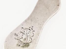 Ezüst (Ag) kanál, jelzett, monogramos, 11,2g