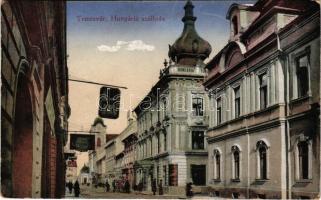 1915 Temesvár, Timisoara; Hungária szálloda, üzletek, kárpitos és női szabó / hotel, shops (fl)