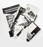 cca 1958-60 műszaki cikkekről (Eletroimpex, MOM, Transelektro, Mogürt járművek stb.) készült professzionális fotó, össz. 12 db, jelzés nélkül, részben törésnyomokkal, 15,5×9 cm