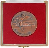 Gáll Gyula (1939-) 1983. "Budapest 1983 / XIV. Fedettpályás Atlétikai Európa Bajnokság" bronz díjérem eredeti tokban (60mm) T:AU