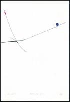 Kovács Tamás László (1964-2020): Minimobil I. Ofszet, szerigráfia, applikáció, papír. Jelzett. 28,5x20 cm.