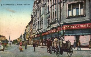 Debrecen Kossuth Lajos utca Kontsek Kornél üzletével
