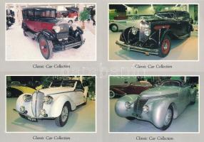 4 db MODERN Classic Car Collection autó képeslap: Delahaye, Packard, Hispano Suiza, Panhard / 4 modern Classic Car Collection postcards