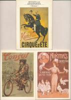 12 db MODERN cirkuszi plakát képeslap, saját tokban (Planet Verlag, Berlin) / 12 modern circus poster art postcards in case
