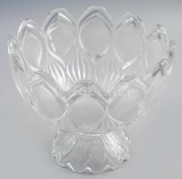 Gyümölcsös tál. Formába öntött, csiszolt, hibátlan d: 22 cm , m: 17 cm