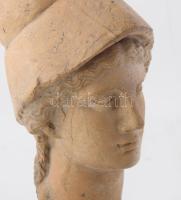 Minerva fej, tartón. Ismeretlen szobrász, cca 1900, terrakotta, m: 45 cm