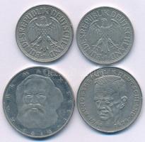 NSZK 1959F 1M Cu-Ni + 1983J 5M Cu-Ni "Karl Marx" + 1988F 1M Cu-Ni + 1991J 2M "Kurt Sc...