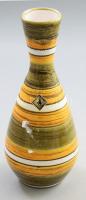 Iparművész váza, mázas kerámia, kézzel festett matricával jelzett, hibátlan 28 cm