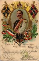 1903 II. Vilmos császár / Wilhelm II, Deutscher Kaiser und König von Preussen / German Emperor and King of Prussia. Lith. Kunstanstalt, Heinr &amp; Aug. Brüning, Hanau Dep 10057. Emb. litho