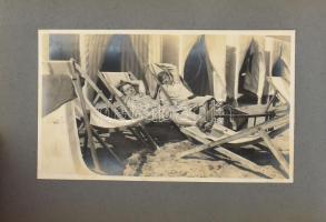 1927 Családi utazás albumba ragasztott képei az Adriáról kb. 50 db (Portorose, Pirano, Strignagno, P...