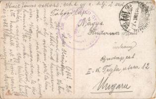 1915 II. Vilmos császár / Wilhelm II. Art Nouveau, floral, litho + "TÁBORI POSTAHIVATAL" +...