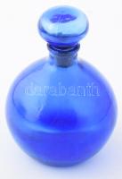 Díszüveg flaska. Anyagában színezett, formába préselt, hibátlan 18 cm