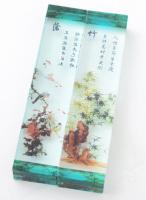 2 db kínai üveg levélnehezék Lao Ce idézetekkel 18 cm