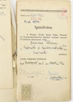 1942-1948 A M. kir. József Nádor Műszaki és Gazdaságtudományi Egyetem igazolványa, leckekönyve ismer...
