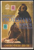 1940 Protestáns napok kisplakát, alkalmi bélyegzésekkel 17x24 cm