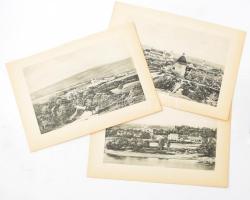 cca 1900 - 1910 Galgócz, Szakolcza, Pöstyén látképei, 19x28 cm.