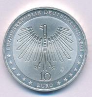 Németország 2003G 10EUR Ag "Gottfried Semper születésének 200. évforulójára" T:UNC,AU Germany 2003G 10 Euro Ag "200th Anniversary of the Birth of Gottfried Sepmer" C:UNC,AU Krause KM#227