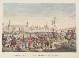 Entrée des Français dans Vienne le 13 Novembre 1805. "A franciák bevonulása Bécsbe 1805. november 13-án." Le Compte után metszette François Pigeot, modern reprint, 29x39 cm.