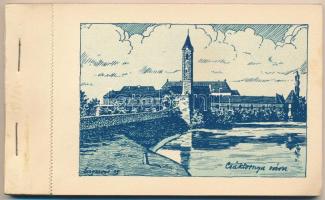 Délvidék. Képeslapfüzet 19 grafikai lappal, 1 hiányzik: Csáktornya, Temesvár, Arad stb. A Délvidéki Egyetemi és Főiskolai Hallgatók Egyesülete kiadása / Hungarian Southern Land irredenta booklet with 19 images, 1 missing s: Lamoss