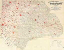 1940 Ethnographische Karte Siebenbürgens und der östlichen Gebiete Ungarns im Jahre 1910, kiadja: M. Kir. Honvéd Térképészeti Intézet, 84×104 cm