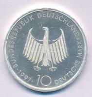 Németország 1997. 10M Ag "100 éves a dízelmotor" T:AU Germany 1997. 10 Mark Ag "Diesel Engine Centennial" C:AU Krause KM#192