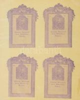 1912 Felvidéki Műbarátok Antik Műkiállítása levélzáró négyestömb
