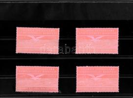 1932 Columbia Postagalamb Sportegyesület 4 db vörös színű levélzáró