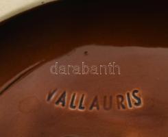 Vallauris mázas kerámia hal alakú kínáló, jelzett, hibátlan 45x18 cm