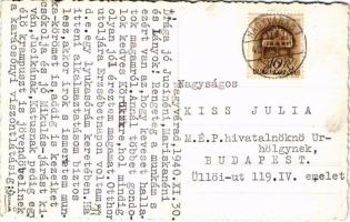 1940 Nagyvárad, Oradea; utca a református templommal, iskola / street with Calvinist church, school....