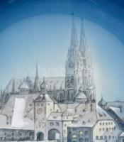 Rosenthal Karácsony Regensburgban porcelán dísztál. terv Georg Küspert. Matricás, jelzett hibátlan 2...