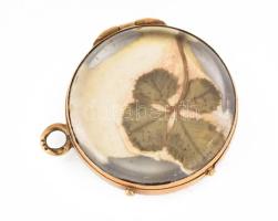 Arany (Au) 14K medál I. világháborús fotóval, jelzett, d: 2 cm, bruttó: 5,7 g + Házaspár portréja, f...