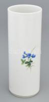 Meisseni virág mintás váza. Kézzel festett, jelzett, hibátlan 18 cm Díszdobozban