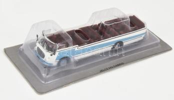Jelcz 043 Cabrio fém makett busz tartótokjában, h: 14,5 cm