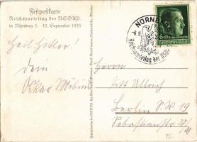 1938 Reichsparteitag Nürnberg. Festpostkarte / Nuremberg Rally. NSDAP German Nazi Party propaganda, ...