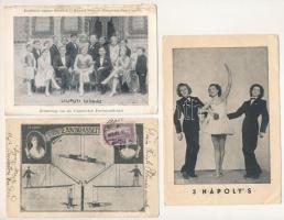 24 db RÉGI motívum képeslap: cirkusz, akrobaták, színész, színház / 24 pre-1945 motive postcards: circus, acrobats, actors, theater